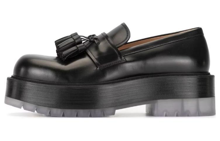 Bottega Veneta The Stilt Tasselled Platform Leather Loafer 'Black' 632509VBS301000