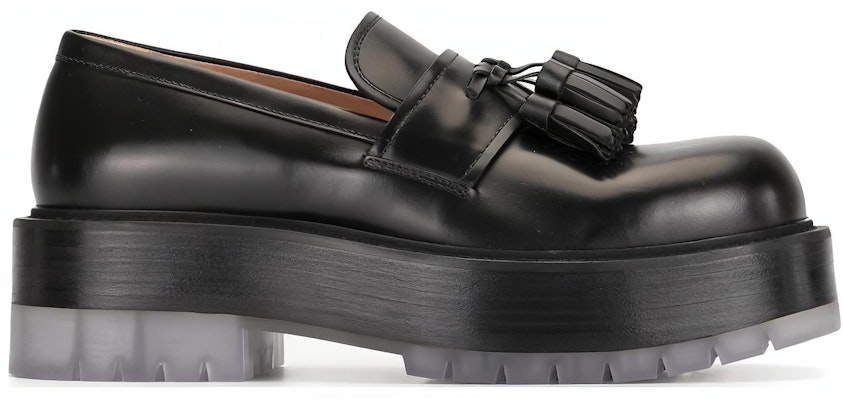 Bottega Veneta The Stilt Kasut Loafer Platform Kulit Berumbai 'Hitam' 632509VBS301000 Order Bottega Veneta The Stilt Kasut Loafer Platform Kulit Berumbai 'Hitam' 632509VBS301000