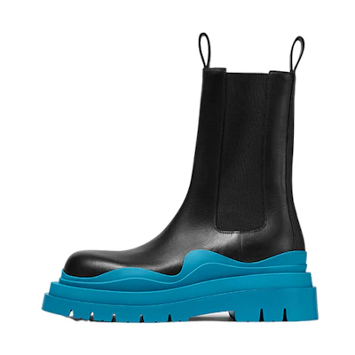 Bottega Veneta Tire Boot 'Black Amalfi Blue'