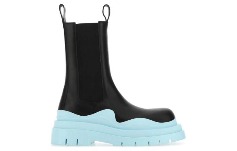 Order Bottega Veneta Sepatu Bot 'Hitam Biru Pucat' 630284-VBS50-1334