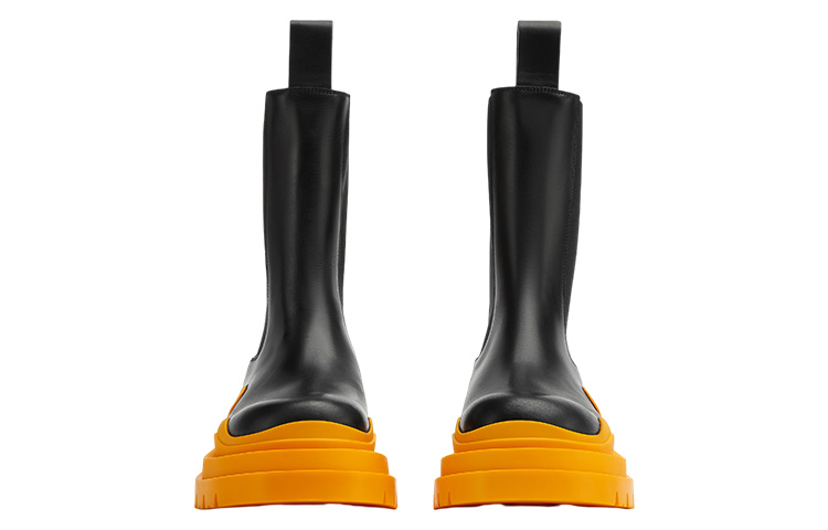Lookbook Bottega Veneta Tire Boot 'Hitam Tangerine' 630284VBS501384