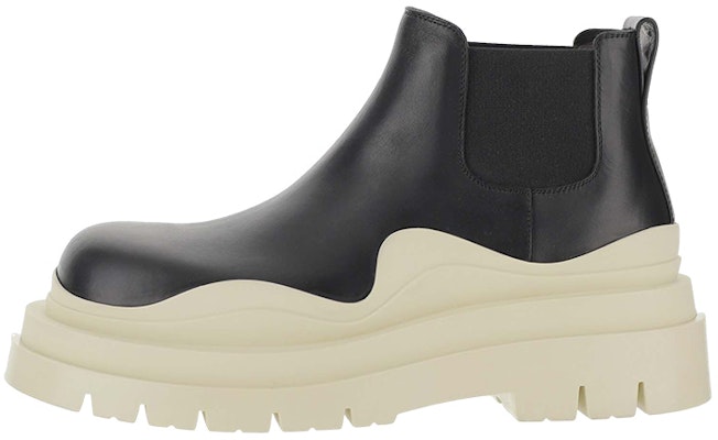 Bottega Veneta葆蝶家 Tire 套腳 短筒 切爾西靴 米黑 Buy Bottega Veneta葆蝶家 Tire 套腳 短筒 切爾西靴 米黑