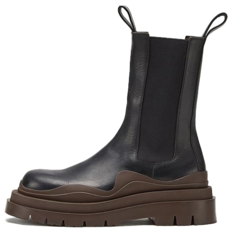 Buy ボッテガ・ヴェネタ タイヤ チェルシーブーツ (黒茶) 630284VBS501024