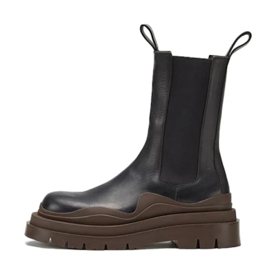 Bottega Veneta Tire Chelsea Boot 'Black Brown'