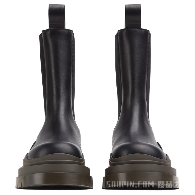 Shop ボッテガ・ヴェネタ タイヤ チェルシーブーツ (黒茶) 630284VBS501024