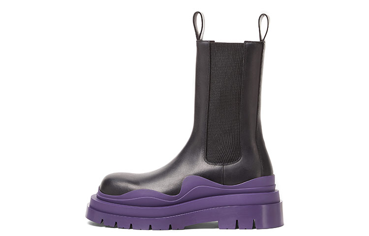 Bottega Veneta Tire Chelsea Boot 'Black Purple'