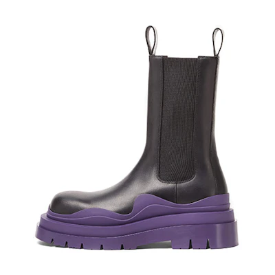 Bottega Veneta Tire Chelsea Boot 'Black Purple'