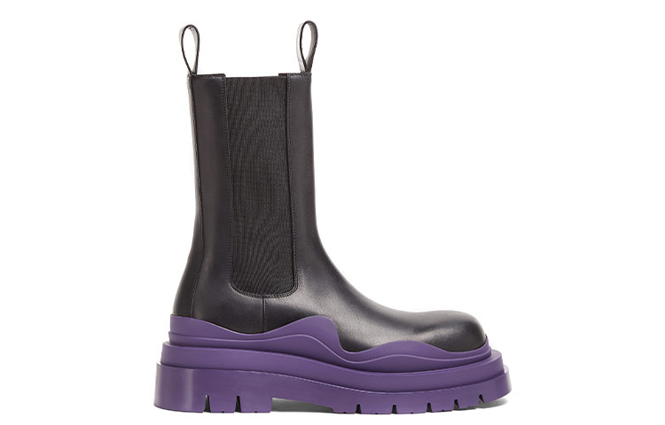 Bottega Veneta Tire Chelsea Boot 'Black Purple' 圖 2
