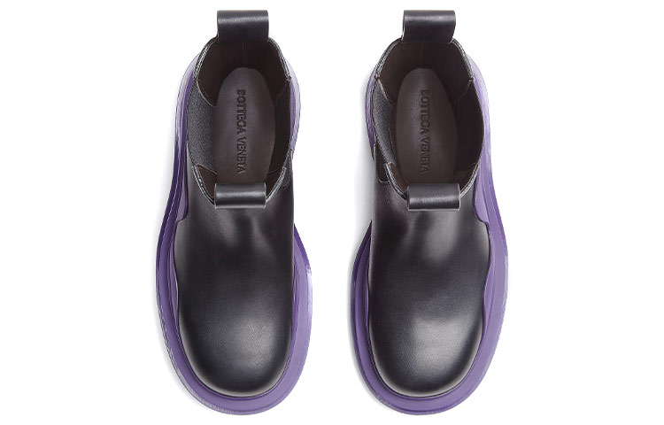 Bottega Veneta Tire Chelsea Boot 'Black Purple' 圖 3