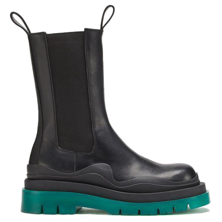 Bottega Veneta Tire Chelsea Boots 'Black Green' 圖 2