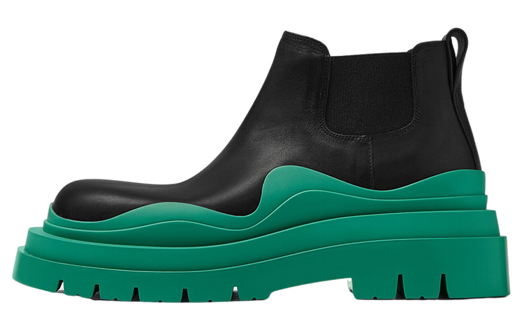 Buy 葆蝶家 Tire '黑色酸绿'短靴 630281-VBS50-1489