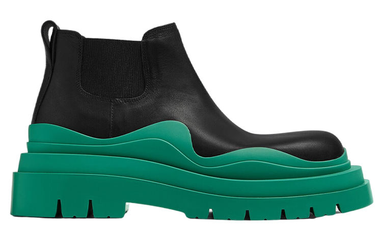 Order 葆蝶家 Tire '黑色酸绿'短靴 630281-VBS50-1489
