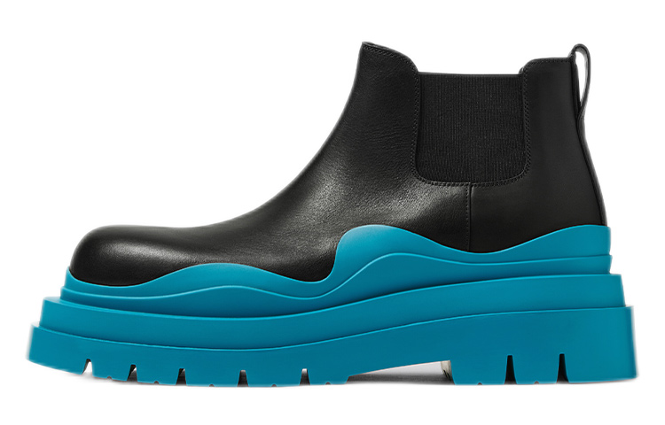 Bottega Veneta Tire Cropped Boot 'Black Amalfi Blue' 630281VBS501438