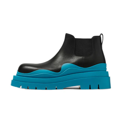 Bottega Veneta Tire Cropped Boot 'Black Amalfi Blue'