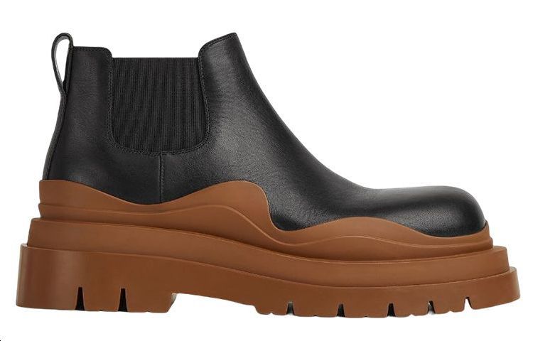 Order ボッテガヴェネタ タイヤブーツ (黒/コニャック) 630281-VBS50-1753