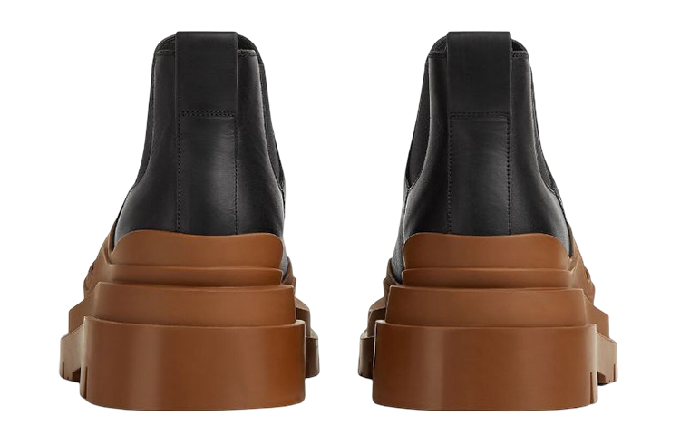 Purchase ボッテガヴェネタ タイヤブーツ (黒/コニャック) 630281-VBS50-1753