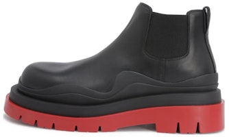 Bottega Veneta Tire Cropped Boot 'Black Red' 630281VBS501028 Bottega Veneta Tire Cropped Boot 'Black Red' 630281VBS501028