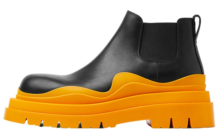 Bottega Veneta Tire Cropped Boot 'Black Tangerine'