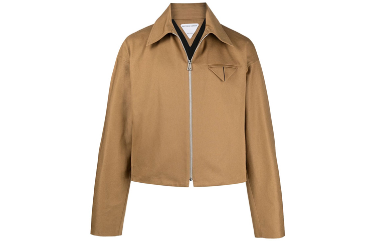 Bottega Veneta Triangle Logo Casual Jacket Unisex Khaki Color 646907VF4T02343