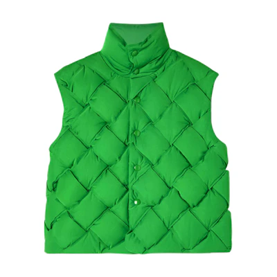 Bottega Veneta Unisex Solid Patterned Stand Collar Down Vest 699579VF4K04809
