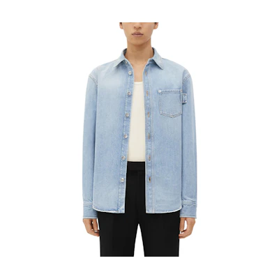 Bottega Veneta Washed Denim Button-Up Shirt Light Blue SS23 754703V2ZC04946