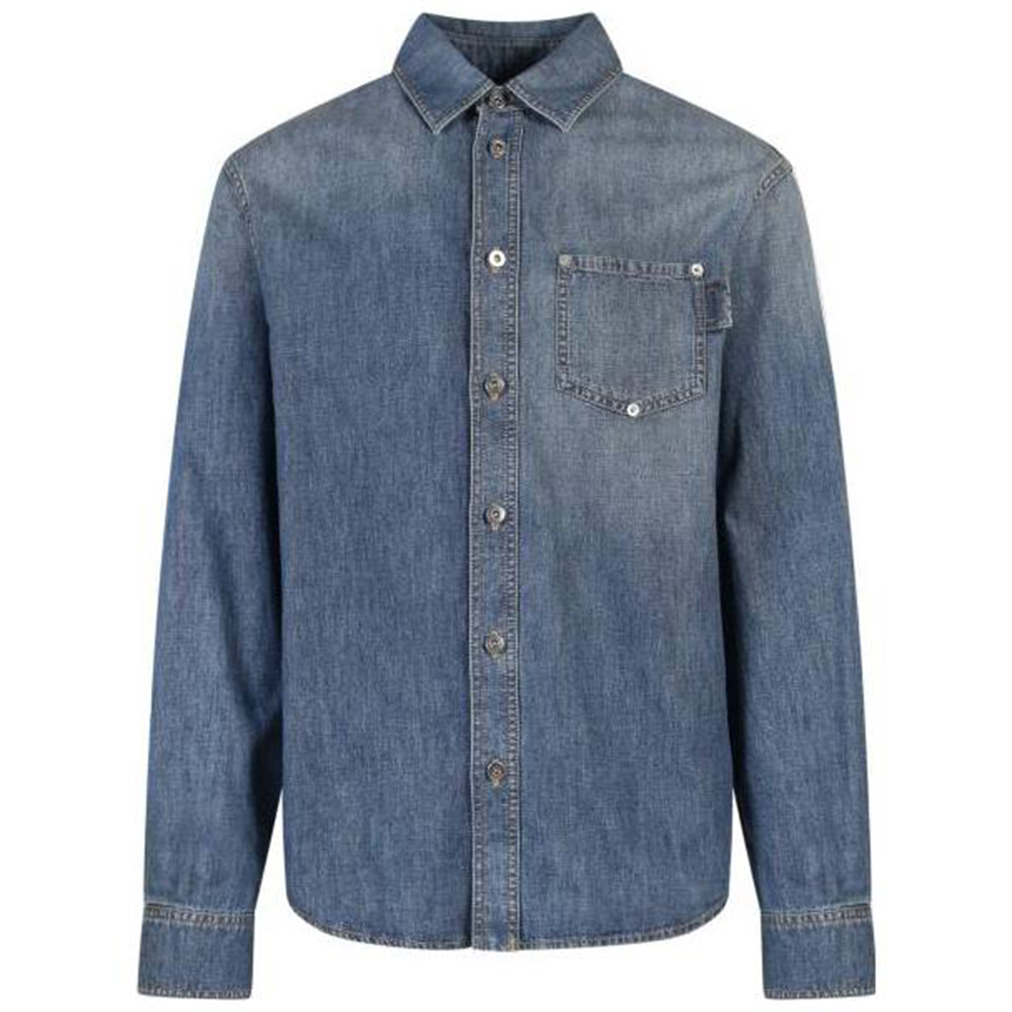 Bottega Veneta Washed Single-Breasted Denim Shirt Blue Men SS23 725744V2JL04715