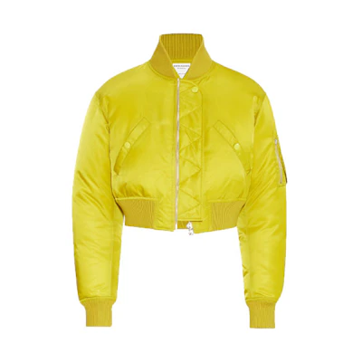 Bottega Veneta Waterproof Nylon Satin Jacket Yellow 646959VKIL07602