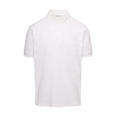 Bottega Veneta White Solid Color Polo Shirt FW22 682544V01G09071