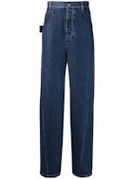 Bottega Veneta Wide-Leg Button-Up Blue Jeans 655978V0SH04600 Bottega Veneta Wide-Leg Button-Up Blue Jeans 655978V0SH04600