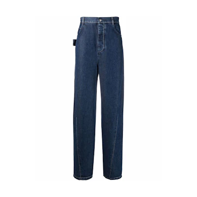 Bottega Veneta Wide-Leg Button-Up Blue Jeans 655978V0SH04600