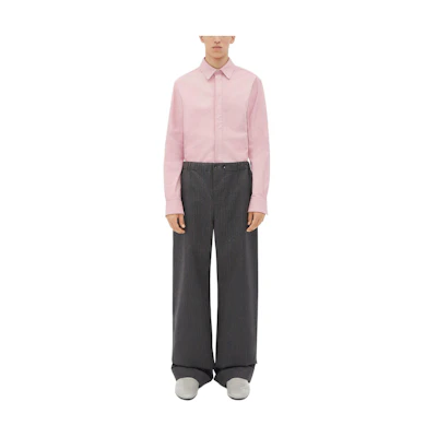 Bottega Veneta Wool Chevron Gray Straight-Leg Casual Pants 768290V3M001780