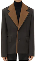 Bottega Veneta Wool Jacket with Contrasting Collar in Brown 770223VKIV02181 Bottega Veneta Wool Jacket with Contrasting Collar in Brown 770223VKIV02181