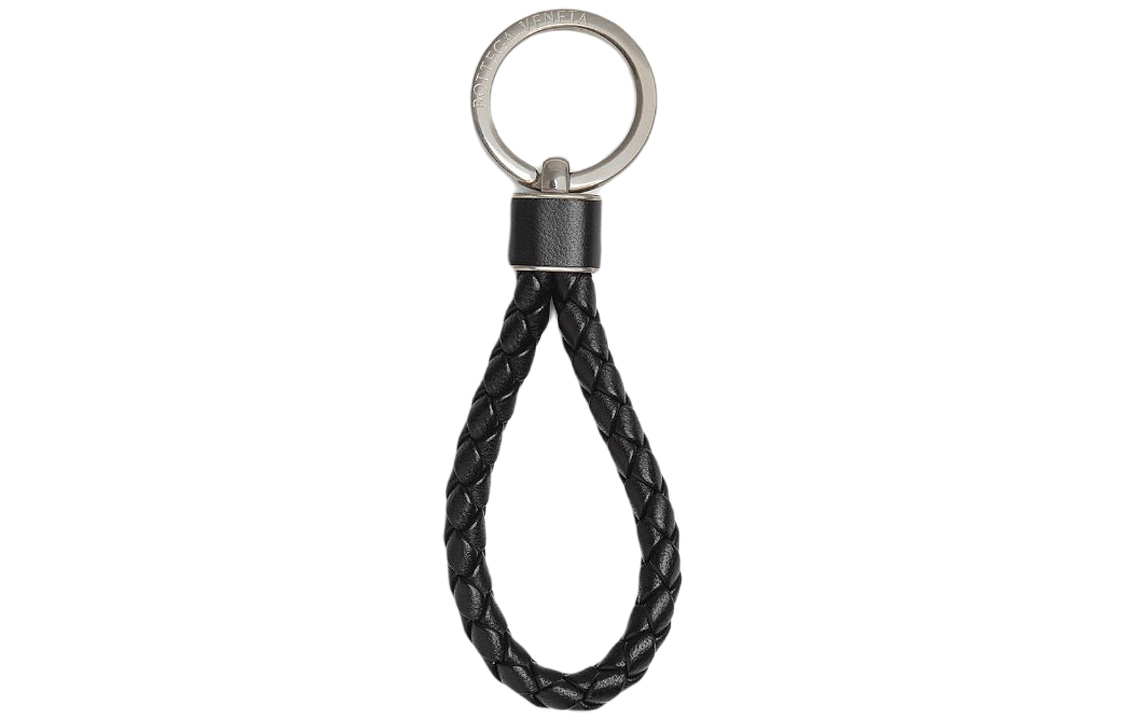 Purchase Bottega Veneta Woven Lambskin Keychain Black Unisex Couple Edition. 709727VMAY18803