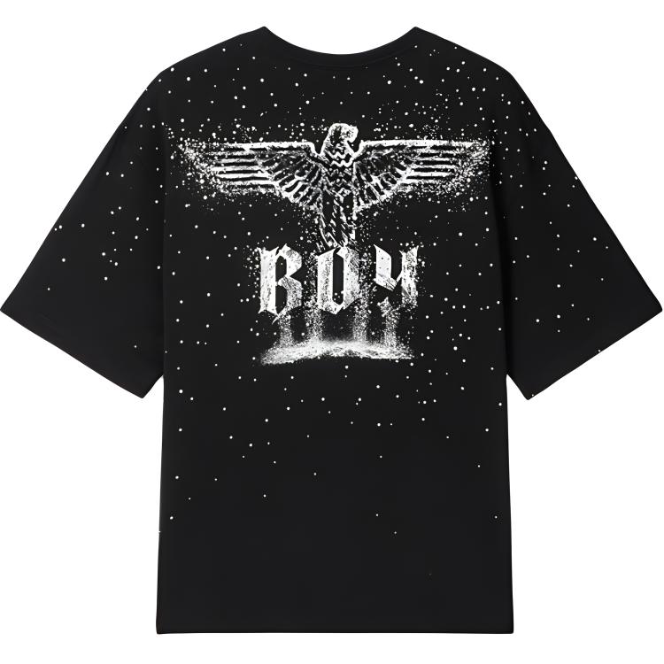 BOY London Black Starry Eagle Logo Unisex Couple T-Shirt B243N0110702