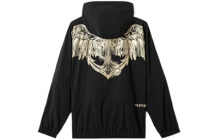 BOY London Gold Eagle Print Hoodie Jacket Unisex Black B222N23002