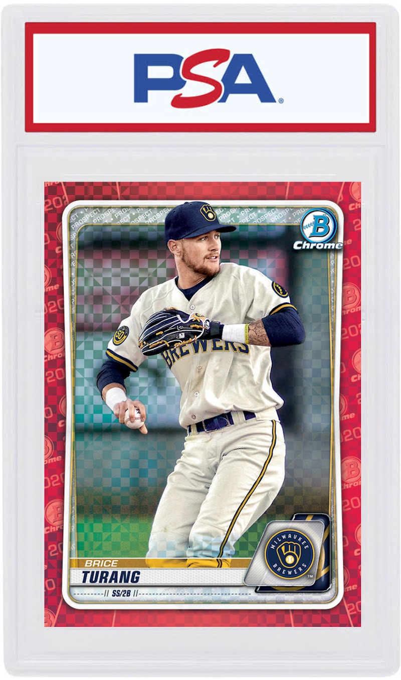 Buy Brice Turang 2020 Bowman Chrome X Rojo X-Fractor 1/1 #BCP-168