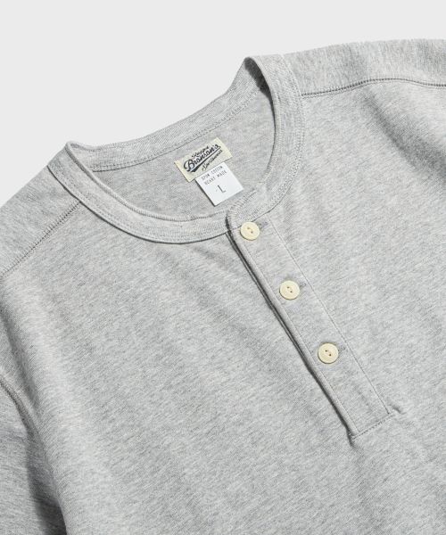 Purchase BRONSON 10.6 oz Cotton Grey Short Sleeve Henley Tee B-TOP-0028-GREY