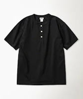 BRONSON 10.6oz Black Cotton Short Sleeve Henley T-Shirt B-TOP-0028-BLACK BRONSON 10.6oz Black Cotton Short Sleeve Henley T-Shirt B-TOP-0028-BLACK
