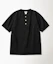Buy BRONSON 10.6oz Black Cotton Short Sleeve Henley T-Shirt B-TOP-0028-BLACK