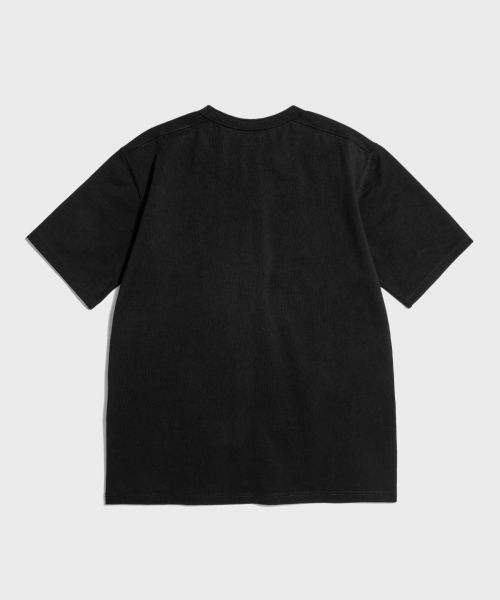 Lookbook BRONSON 10.6oz Black Cotton Short Sleeve Henley T-Shirt B-TOP-0028-BLACK