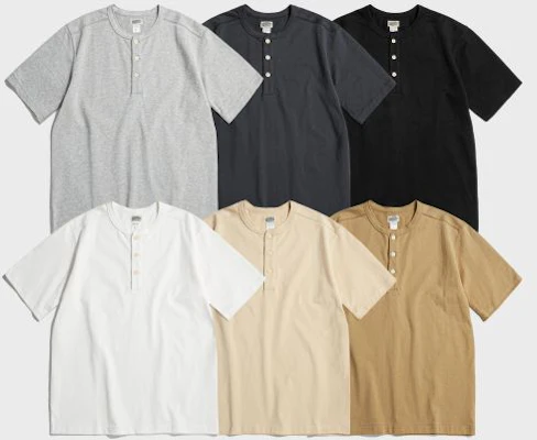 BRONSON 10.6oz Black Cotton Short Sleeve Henley T-Shirt B-TOP-0028-BLACK Shop BRONSON 10.6oz Black Cotton Short Sleeve Henley T-Shirt B-TOP-0028-BLACK