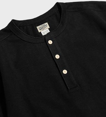 BRONSON 10.6oz Black Cotton Short Sleeve Henley T-Shirt B-TOP-0028-BLACK Purchase BRONSON 10.6oz Black Cotton Short Sleeve Henley T-Shirt B-TOP-0028-BLACK