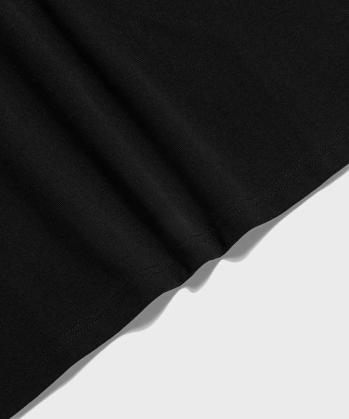 Cheap BRONSON 10.6oz Black Cotton Short Sleeve Henley T-Shirt B-TOP-0028-BLACK