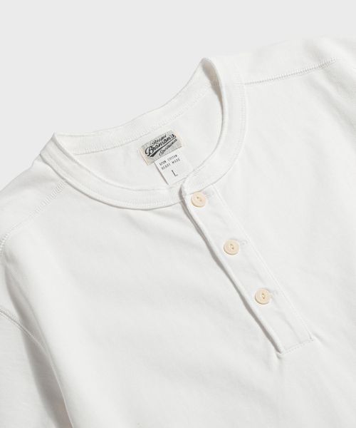 Purchase BRONSON 10.6oz Cotton White Short Sleeve Henley Tee B-TOP-0028-WHITE