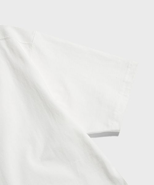 Sizing BRONSON 10.6oz Cotton White Short Sleeve Henley Tee B-TOP-0028-WHITE