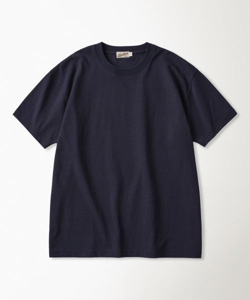 BRONSON 9oz USA Cotton Tubular T-Shirt Navy N-TOP-0002-NAVY