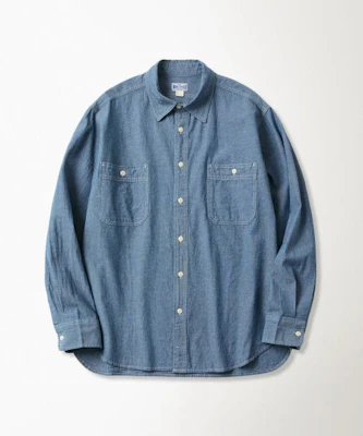 Bronson Blue Chambray Work Shirt Light Indigo Korea Edition BK-TOP-0003-LIGHT INDIGO Buy Bronson Blue Chambray Work Shirt Light Indigo Korea Edition BK-TOP-0003-LIGHT INDIGO