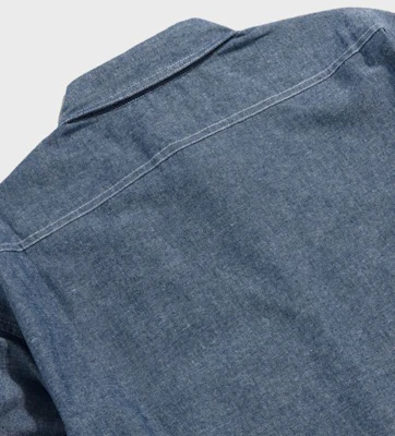 Bronson Blue Chambray Work Shirt Light Indigo Korea Edition BK-TOP-0003-LIGHT INDIGO 3