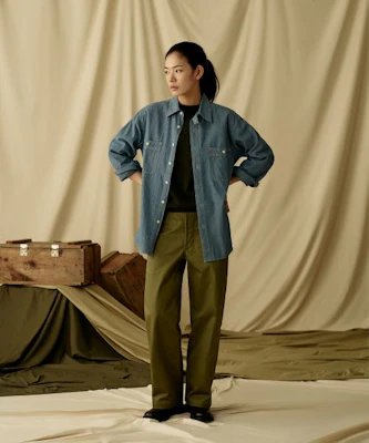 Bronson Blue Chambray Work Shirt Light Indigo Korea Edition BK-TOP-0003-LIGHT INDIGO 5