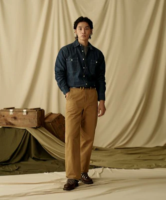 Bronson Blue Chambray Work Shirt Light Indigo Korea Edition BK-TOP-0003-LIGHT INDIGO 7